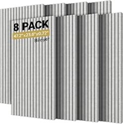 TONOR Dual-Layer Thickened Acoustic Wall Panels Self Adhesive, 8 Pack 47.2"x23.6"x0.72" High Density Large Sound Proof Panels for Walls, Peel and Stick Wall Panels for Interior Wall Décor, Grey