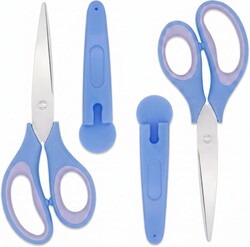 2-Pack 6.3-inch Blue Comfort Grip Scissors for Office, Crafts & School - Ultra Sharp Blades, Durable, Ideal for Kids & Adults Yard, Patio, Garden Cleaning