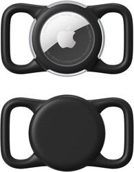 Waterproof Airtag Holder for Dog Collar, Soft Full-Body Protective Airtag Holder for Dog & Cat Collars, Ultra-Durable, Easy Installation, Lightweight Clear Airtag Case (Black, Regular)