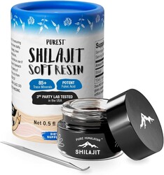 Pure Himalayan Shilajit | 100% Pure Natural Shilajit Grade A Max Potency 85+ Trace Minerals & Fulvic Acid | 3rd Party US Lab Tested | Soft Resin | 15g (15ml)