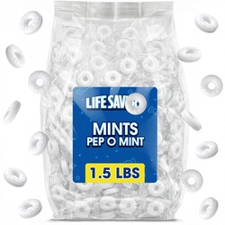 Pep O Mint Hard Candy - 1.5 lb Bulk Bag - Peppermint Individually Wrapped - Classic Refreshing Breath Mints for Sharing, Gifting, Office, Home, and Partie