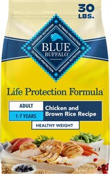 Blue Buffalo Life Protection Formula Healthy Weight Adult Dry Dog Food, Chicken & Brown Rice, Supports Immunity with Antioxidant-Rich LifeSource Bits, Promotes Lean Muscles & Weight Control, 30 lbs.