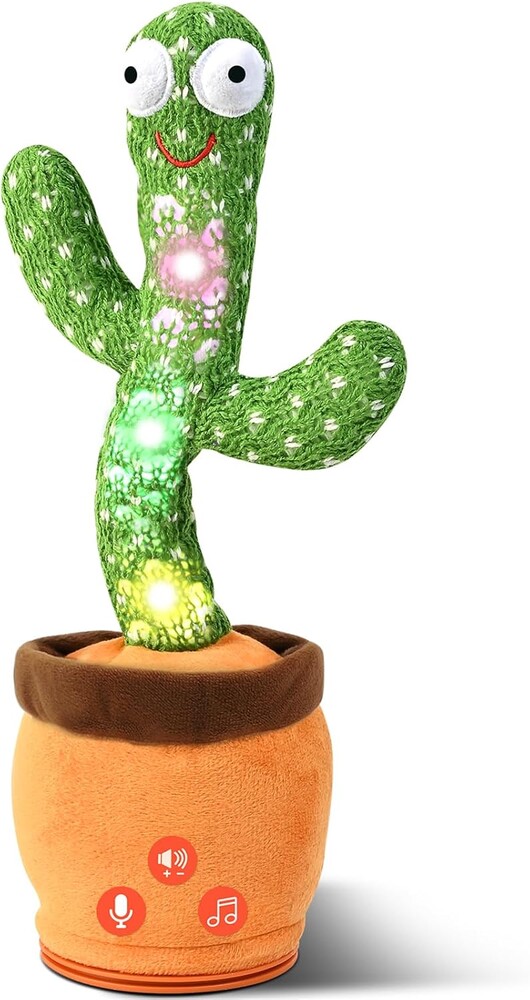 SANJOIN Dancing Talking Cactus Toy for Toddlers 18 Months+, Repeats What You Say, Singing, Recording & Dancing, Adjustable Volume, Interactive Toy, Gifts for 1 Year Old Girl