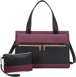 Laptop Bag for Women 15.6 Inch, Professional Tote Briefcase Purse, Eco-friendly Leather Teacher Bag Work Bag for Business