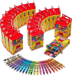 Cra-Z-Art Crayons, Bulk Pack, 24 Count, 24 Packs of Crayons, Bulk School Supplies for Classroom, Back to School Essentials