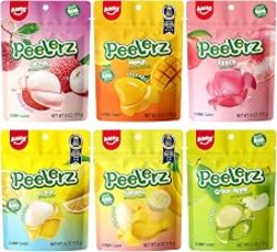 AMOS Peelerz Gummy Candy Variety Pack 6 Fruit Flavors Mango Banana Lychee Peach Green Apple Lemon Soft and Chewy Fruit Snacks with Real Juice Fun Peelable Candy for Kids and Adults 6 Bags