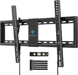 PERLESMITH UL Listed TV Mount for Most 37-85 inch TV, Universal Tilt TV Wall Mount Fits 16”- 24” Wood Stud with Loading 132 lbs & Max VESA 600x400mm, Low Profile Flat Wall Mount Bracket PSLTK1