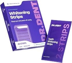 DRDENT Purple Teeth Whitening Strips 21 Treatments - Safe for Enamel - Non Sensitive Teeth Whitening - Whitening Without Any Harm - Pack of 42 Strips