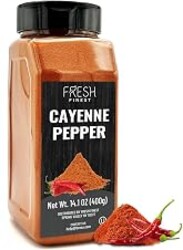 Fresh Finest Cayenne Pepper Powder 14.1 oz Bold Flavor all Natural Red Pepper Spice 50,000 SHU Heat, Commercial and Home Cooking