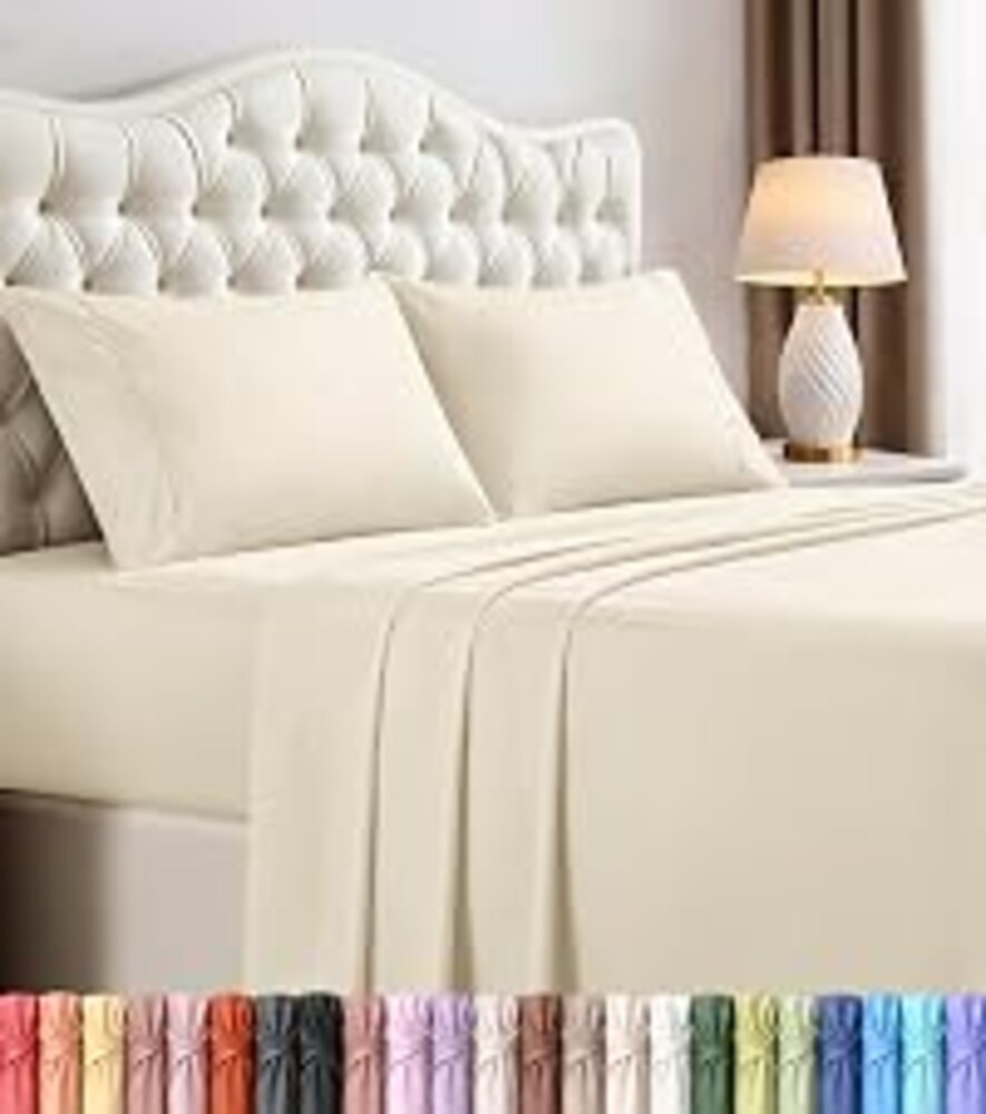Utopia Bedding California King Size Sheet Set – 4 Piece Bed Sheets, Soft and Breathable Microfiber, Includes 1 Fitted Sheet, 1 Flat Sheet and 2 Pillowcases – Oeko Tex (Ivory)