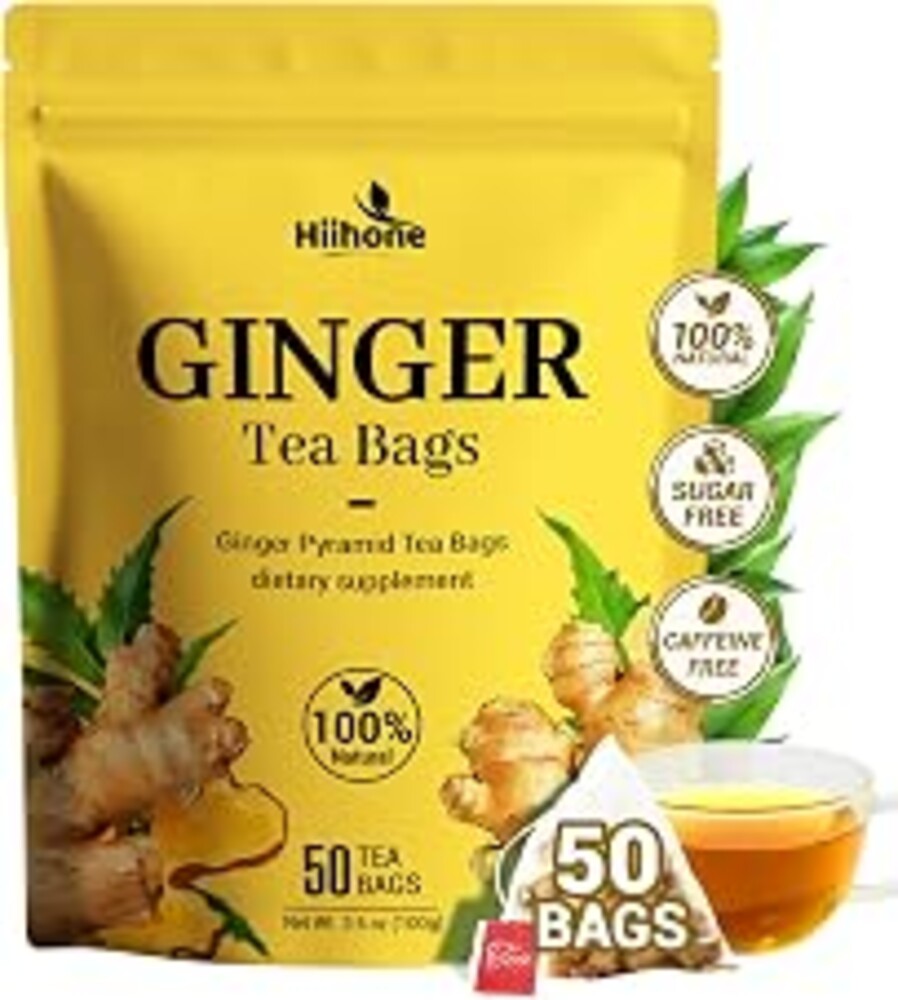 Ginger Root Herbal Tea - Caffeine Free, 50 Tea Bags