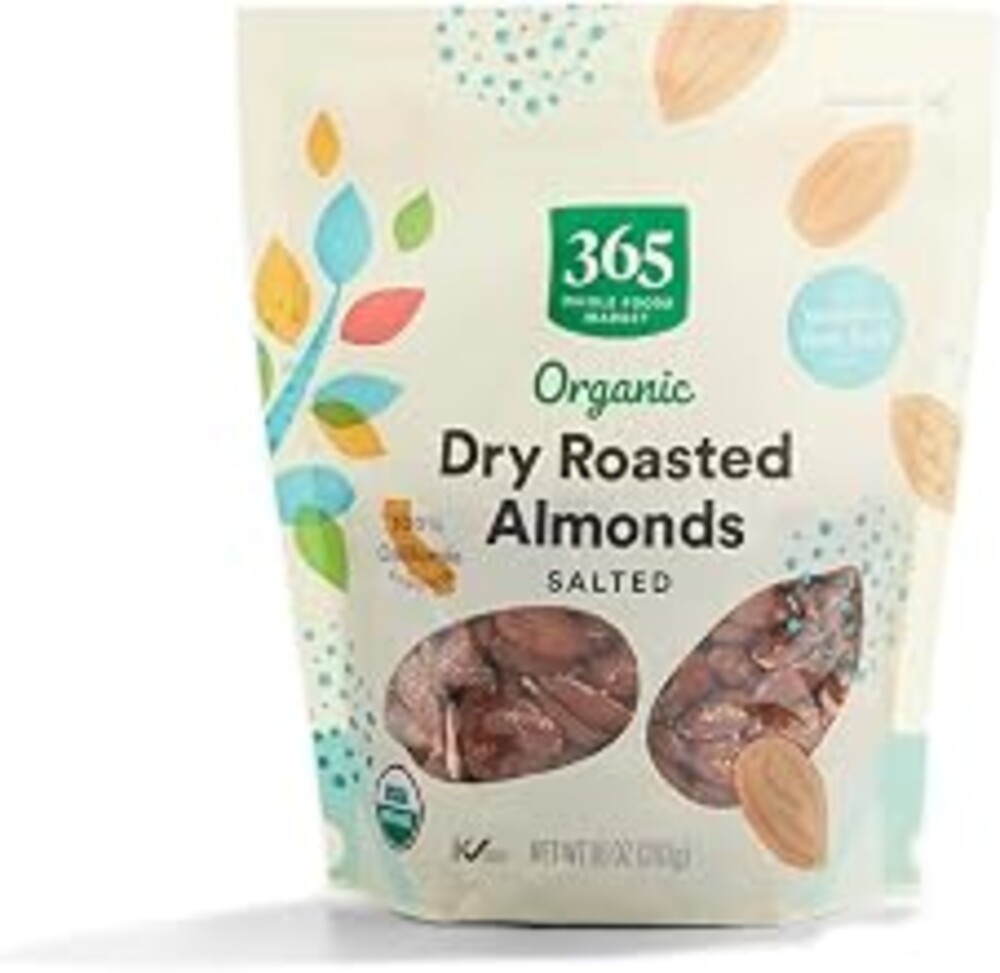 365 by Whole Foods Market, Organic Dry Roasted & Salted Almonds, 10 Ounce