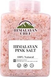 Himalayan Chef Pink Himalayan Salt Coarse Grain, 5 lbs Plastic Jar - Pure, Natural, Kosher, Mineral-Rich, Ideal for Grinder Refills, Cooking, Seasoning