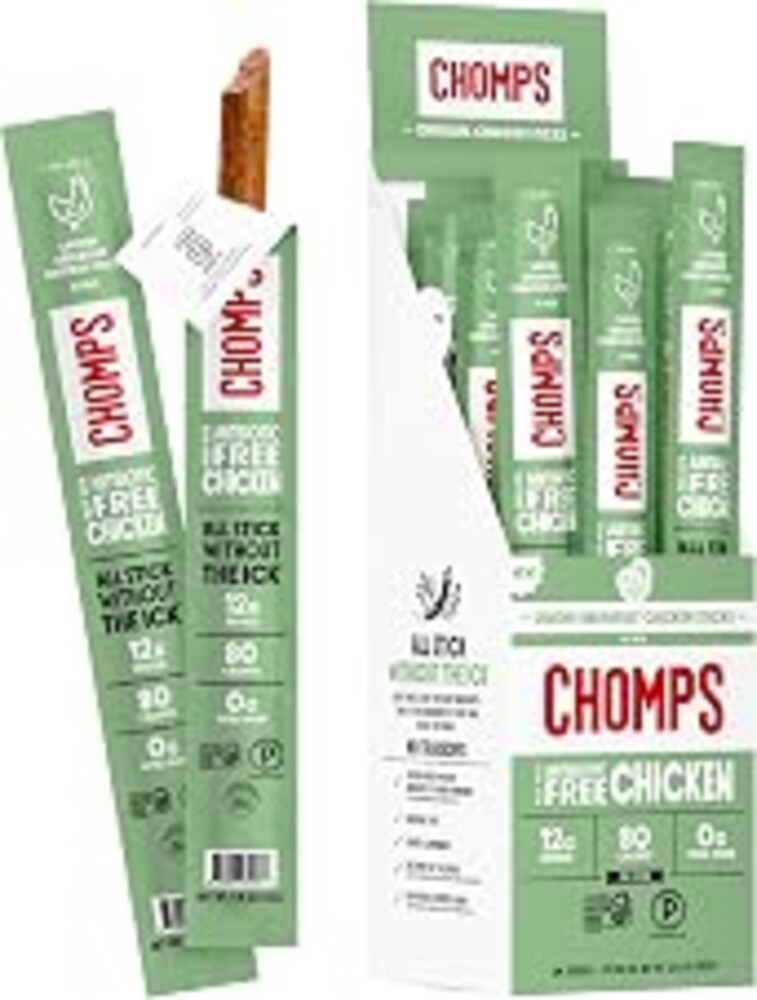 Chomps Savory Breakfast Chicken Jerky Meat Snack Sticks 24-Pack - Keto, Paleo, Low Carb, Whole30 Approved, 12g Lean Meat Protein, Gluten Free, Antibiotic Free, Zero Sugar Food