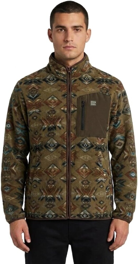 Billabong Men's Sherpa Bonded Polar Fleece Aztec Print Jacket