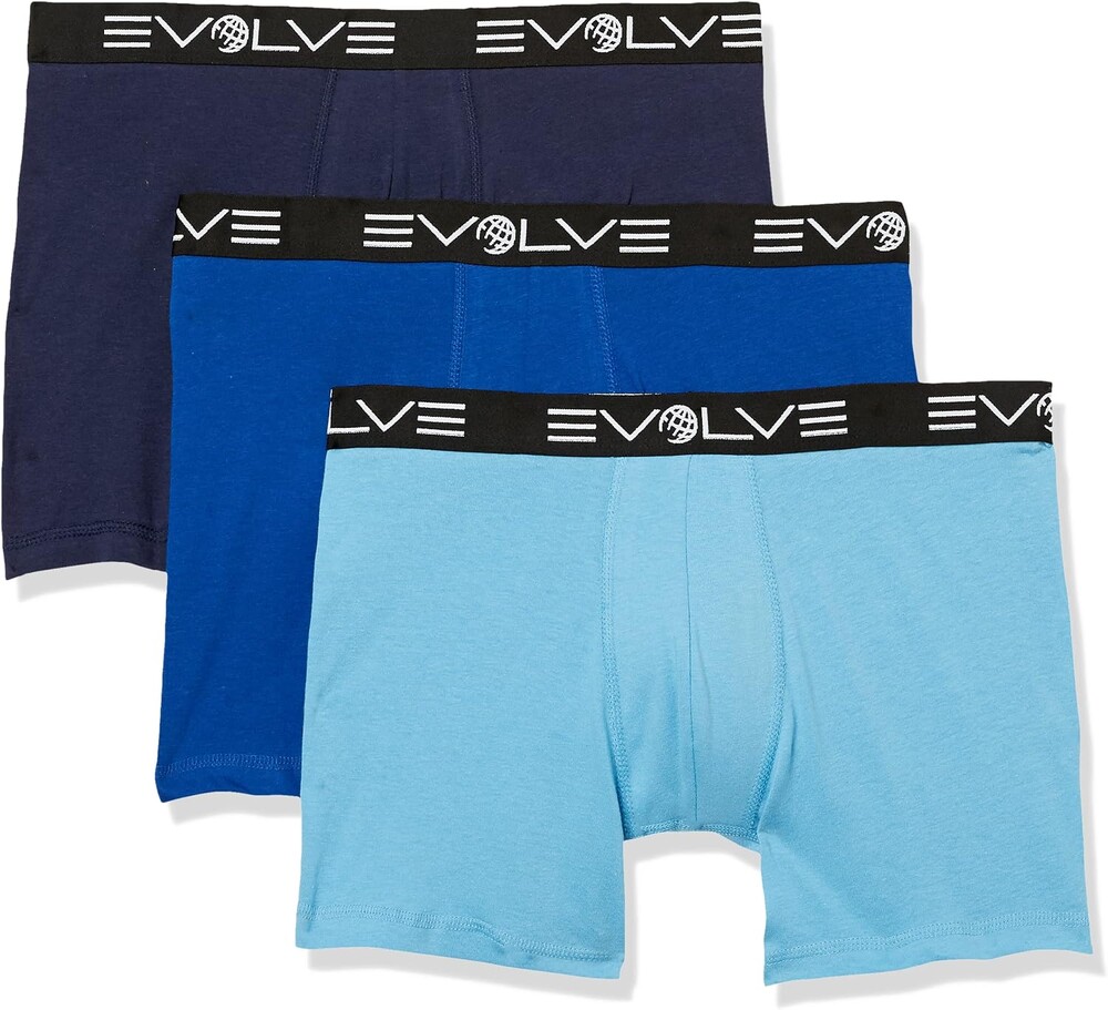 Evolve Men's Cotton Stretch 3 Pack 6'' Boxer Briefs