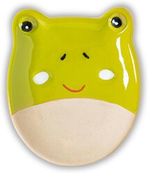 Frog Shaped Spoon Rest Ceramic Spoon Holder for Stove and Countertop Decorative Utensil Rest Fun Cooking Accessory and Housewarming Gift for Kitchen Frog Lovers