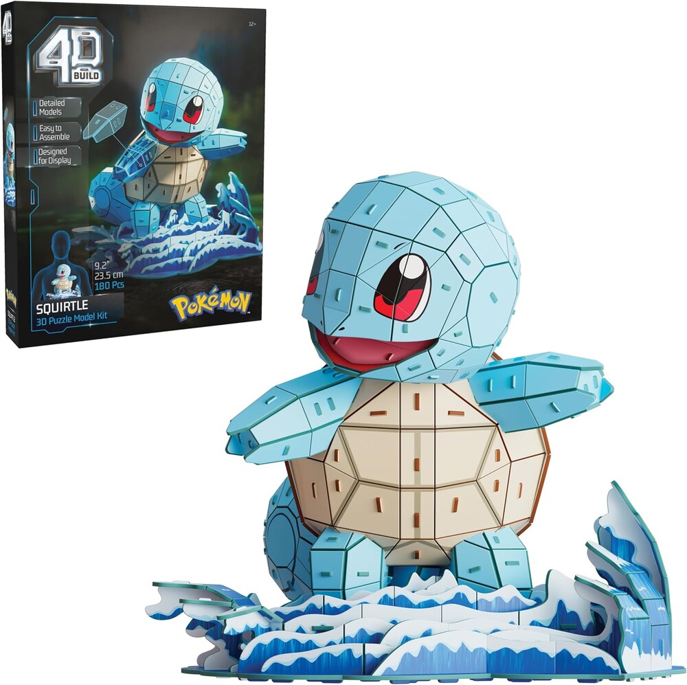 4D Build Pokémon Squirtle 3D Puzzle Model Kit, Desk Décor, Shelf Display