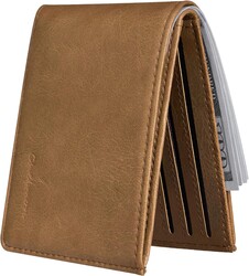 Chelmon Slim Wallet for Men ID Window with RFID Blocking Front Pocket Minimalist Bifold Bussiness Card Holder Gift for Men