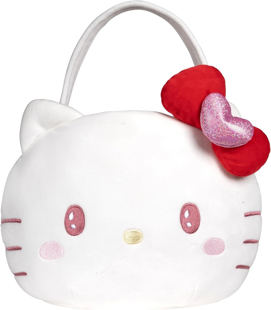 Hello Kitty and Friends Official Kuromi Heart Pail Accessory - 12-Inch Embroidered Treat Pail with Character Design and Carry Handle