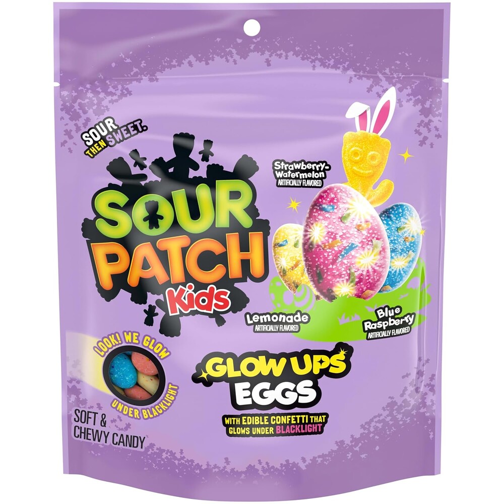 SOUR PATCH KIDS Glow Ups Eggs Soft & Chewy Gummy Easter Candy, 8.4 oz