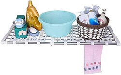 Hershii Tension Shelf Expandable Closet Organizer Adjustable Rod Heavy Duty Hanging Rail Rustproof DIY Storage Rack 4-Bar Extention with Gaskets for Garage Bathroom Kitchen Bedroom Wardrobe | Heavy Duty Hanging Rail, Rustproof, DIY Storage Rack, 4-Bar Ext