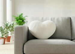 Heart Pillows, Cute Heart Decorative Pillow, Super Soft Throw Pillow Valentines Day Decorations Pillow,Wedding Decor (Milk White, Small)