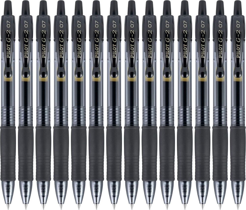 Pilot G2 Pens, Premium Refillable and Retractable Rolling Ball Gel Pens, Fine Point, 0.7mm, Black Ink, 14-Pack (15358)