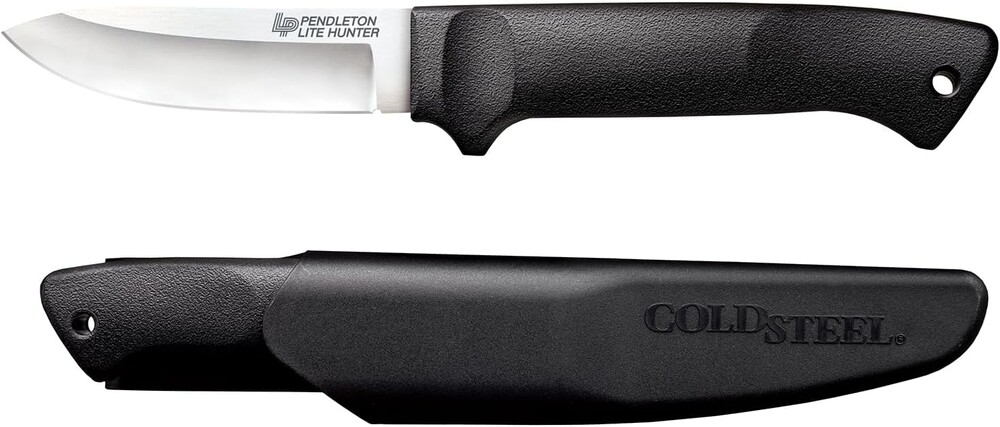 Cold Steel Pendleton Lite Hunter 3-5/8" German 4116 Stainless Steel Drop Point Fixed Blade Outdoor Camping Game Hunting Knife | Ergonomic High-Impact Handle, Weather-Resistant Secure-Ex Sheath
