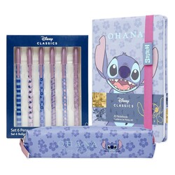 Disney Stitch Stationery Supplies Set Notebook Pencil Case & Ballpoint Pens or Notepad Coloring Pencils & Accessories for Home or Office