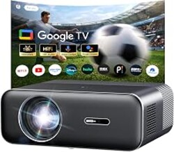 1500 ANSI Google TV 4K Projector – Smart Outdoor Projector with WiFi and Two-Way Bluetooth,Portable Moive Proyector with 20W HiFi Speaker, Autofocus & 6D Keystone,HDR,HomeTheater Projector Boldever H1