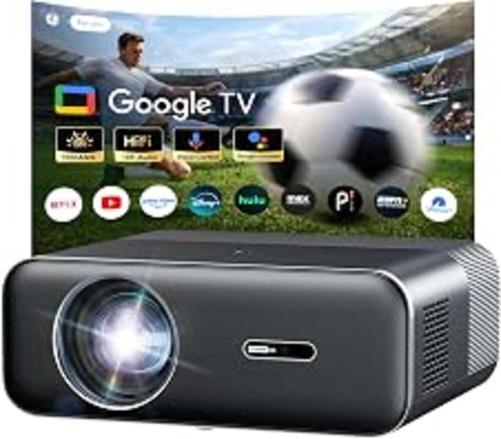 1500 ANSI Google TV 4K Projector – Smart Outdoor Projector with WiFi and Two-Way Bluetooth,Portable Moive Proyector with 20W HiFi Speaker, Autofocus & 6D Keystone,HDR,HomeTheater Projector Boldever H1
