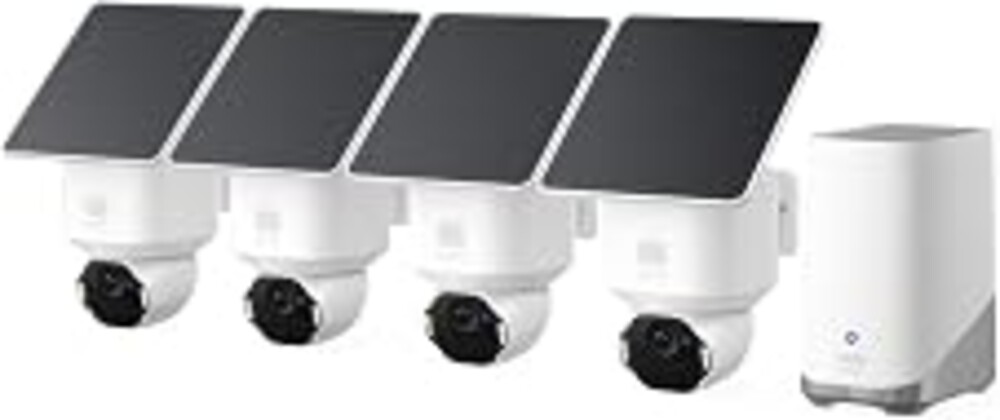 eufy Security SoloCam E42 4-Cam Kit, 4K Security Camera Wireless Outdoor, Solar Powered, AI Motion Tracking, Strobe Light, Pan & Tilt, Facial Recognition, Built-in Local Storage (Up to 16TB)