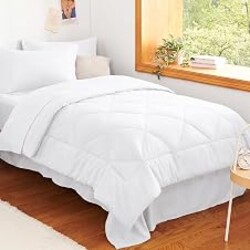 CozyLux Twin XL Comforter Set White - 5 Pieces Twin Extra Long Bed in a Bag for College Dorm, All Season Bedding Set for Girls and Boys, Soft Bed Set with Comforter, Sheets, Pillowcase & Sham