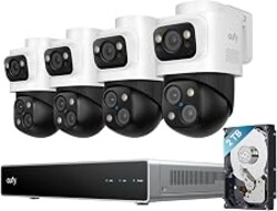 eufy Security 4K NVR Security Camera System S4 Max, POE Wired, 24/7 Recording, Triple Lens Bullet-PTZ Cam, 360° PTZ, Up to 16CH, Cross-Cam Tracking, 8× Auto Zoom, Smart Video Search, 2TB HDD