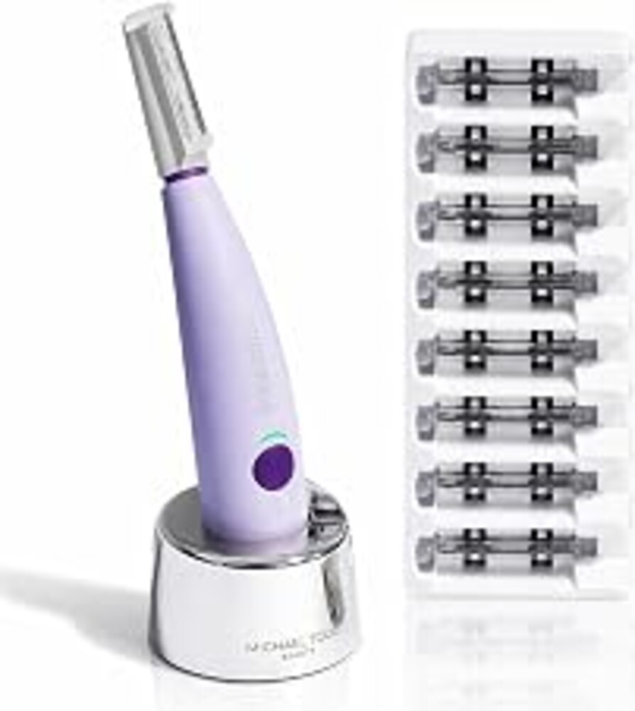 Michael Todd Beauty Sonicsmooth Dermaplane Razor for Women Face | Dermaplaning System + Eyebrow Trimmer, Peach Fuzz Remover, 8 Weeks of Dermaplaning Blades, 3-Year Warranty