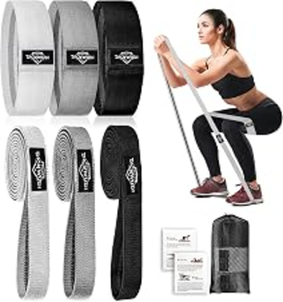 DICYWUDI Fabric Resistance Bands for Working Out, 6Pack Non-Slip Exercise Bands for Women and Men, Fabric Booty Bands for Home, Fitness, Pilates, Stretching