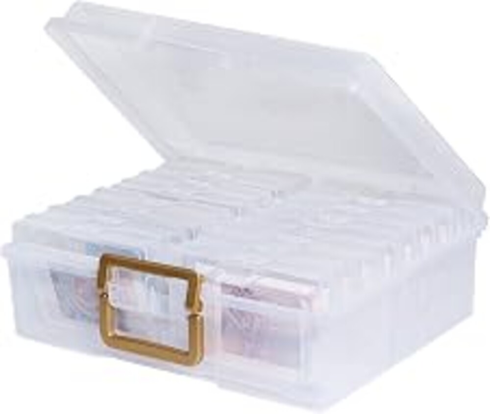 novelinks Photo Storage Box and 16 Inner 4" x 6" Photo Storage Containers | 1Pack Clear, Photo Albums 4x6 Pictures, Photo Organizers and Storage, Card Game Storage, Task Boxes for Special Education