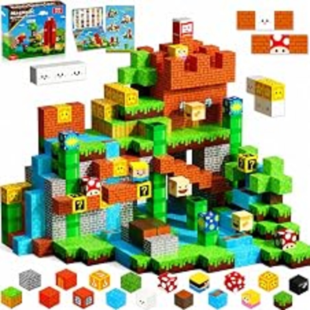 Annexfun Magnetic Blocks-100PCS Magnetic Building Cubes Blocks, STEM Montessori Sensory Toys for Toddlers Kids Boys Girls Ages 3 4 5 6 7 8 9 10 Christmas Birthday Gifts