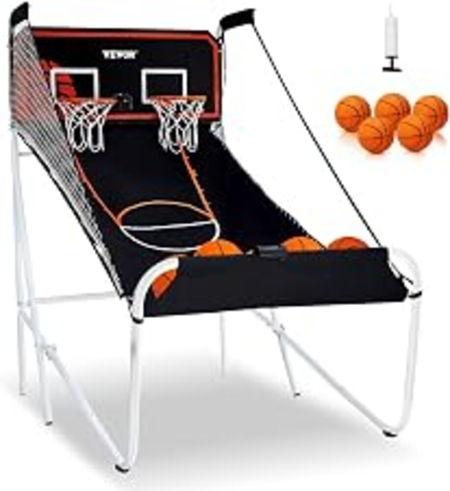 VEVOR Basketball Arcade Game Indoor, 2 Player Indoor Basketball Game, Home Dual Sport with 8 Game Modes, Electronic Scoreboard, and Inflation Pump,Adults