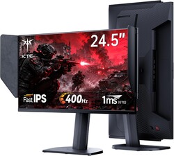 KTC 25M2 Pro 400Hz Gaming Monitor, 24.5 Inch 360Hz Gaming Monitor 1080P, Fast IPS, 1ms GTG, DAC, Adaptive Sync, Vertical Monitors w/Shielding Hood, HDMI DP, Tilt/Swivel/Pivot/Height Adjustment, VESA
