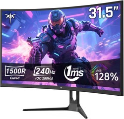 KTC 32 Inch Curved 240Hz Gaming Monitor, 280Hz PC Computer Monitors 1080P FHD, 1500R Curve, 1MS MPRT, Adaptive Sync, 128% sRGB, 3500:1, HDR Low Blue Light, Tiltable VESA Mount, H32C5