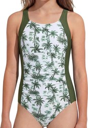 GDTOGRT Girls Swimsuit One Piece Bathing Suit UPF 50+ Adjustable Straps Padded Swimwear 9-16