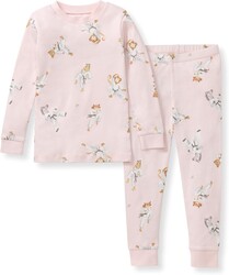 Burt's Bees Baby Girls Organic Cotton Pajamas, Toddler PJ Set, 2-PC