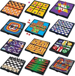 Gamie Magnetic Board Travel Games for Kids, Includes 12 Retro Fun Games - 5" Compact Design, Individually Boxed Travel Essentials for Kids 4-8, 8-12, Road Trip/Airplane/Camping, for All Ages