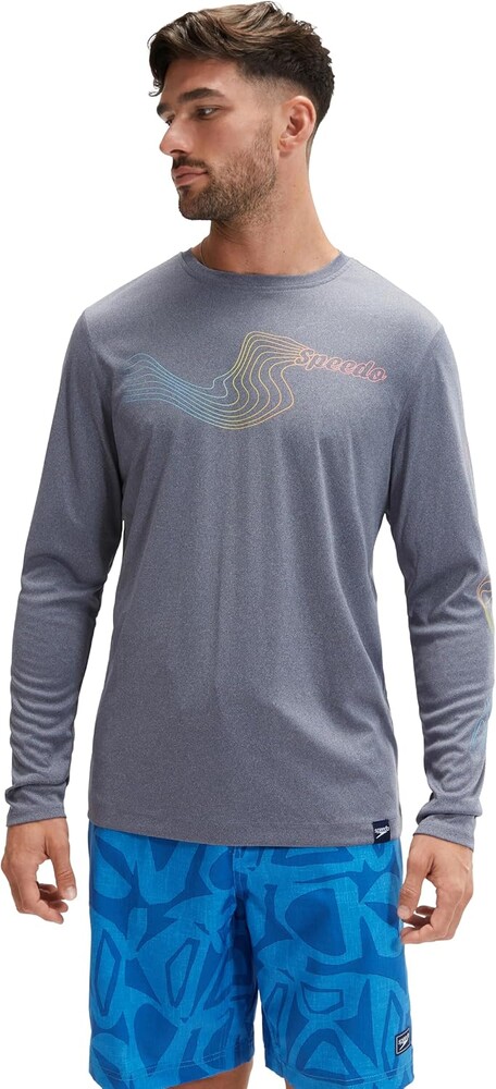 Speedo Men's Uv Swim Shirt Graphic Long Sleeve Tee