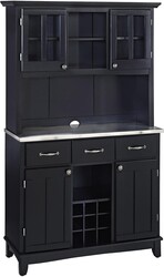 homestyles Server sideboards-buffets-credenzas, Hutch, Black