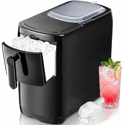 Antarctic Star Portable Ice Maker Countertop, 18Lbs/24H Self-Cleaning Ice Machine with One-Touch Operation & Ice Scoop Included, for Home Kitchen Office, Black