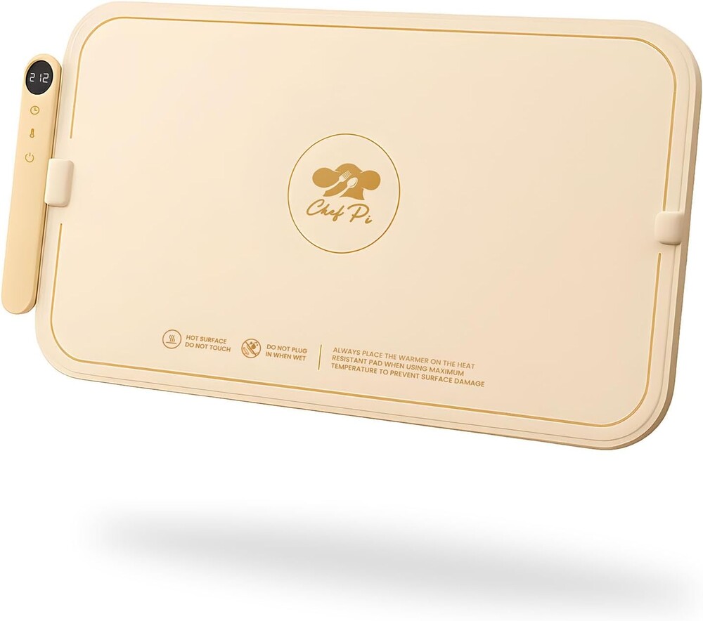 Food Warming Mat - Even Heating - Protects Countertop - Dishwasher Safe