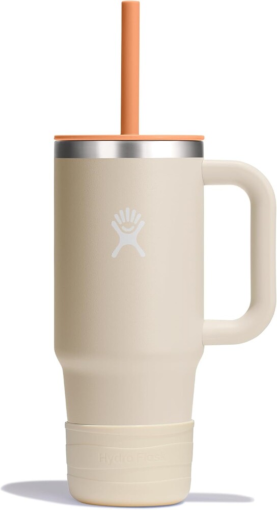 Hydro Flask Kids 24 Oz Travel Tumbler with Handle, Lid and Straw for School - Insulated Stainless Steel in Coconut Cream